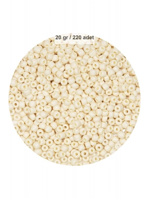 Beyaz Renk 4 mm Yaklaşık 220 adet/20 gram Cam Boncuk Oya Yazma Bileklik ve Kolye