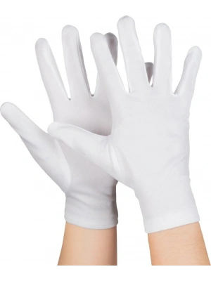 Beyaz Renk Çocuk Boy Likralı Pandomim Eldiveni