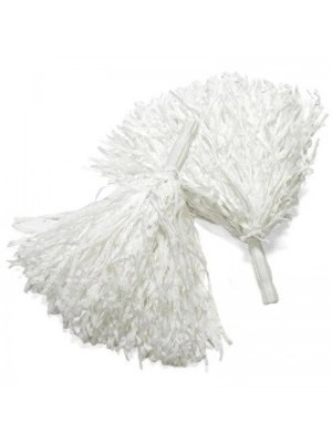 Beyaz Renk Gösteri Ponponu Çift