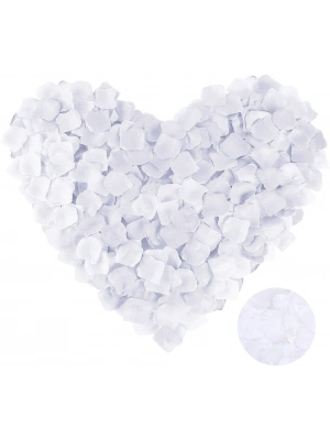 Beyaz Renk Gül Yaprağı Şekilli Konfeti 1 Paket 100 Adet