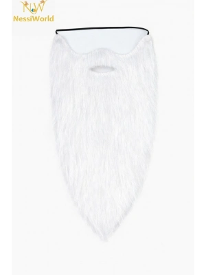 Beyaz Renk Lastikli Uzun Takma Sakal 40 cm