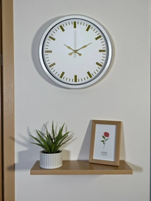 ® Beyaz Zarafet 40 Cm Metal Duvar Saati