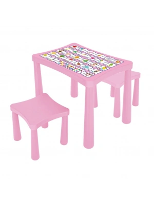 ® 03 493 İKİ TABURELİ MASA (PEMBE)