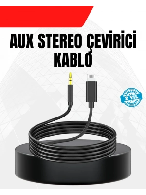 ® 1 Metre Lightning to Aux Çevirici Kablo Stereo Ses Yüksek Kalite