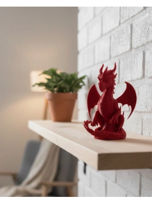 ® 12 cm Kırmızı Ejderha Figürü Koleksiyonluk Dekoratif Biblo
