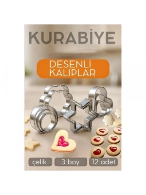 ® 12li Kurabiye Kalıbı Seti Profesyonel Şef Paslanmaz Çelik  | Mutfak Sanatınızın Vazgeçilmezi