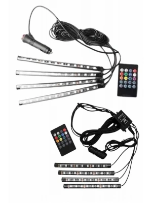 ® 12Lİ Şerit Led Işık RGB Sese ve Müziğe Duyarlı Araç İçi Ayak Altı