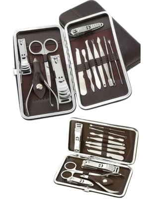 ® 12 Parça Manikür Pedikür Seti Tırnak Bakımı Nasır Temizleme El Ayak Bakımı