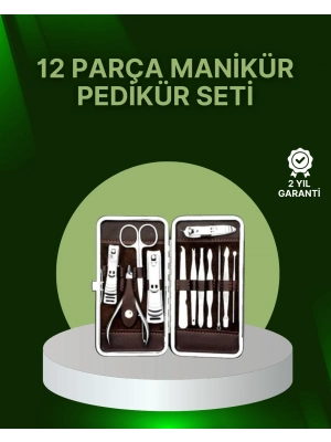 ® 12 Parçalık Özel Deri Çantalı Kişisel Bakım Seti