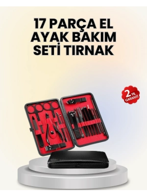 ® 17 Parçalık Deri Kaplamalı Manikür Seti