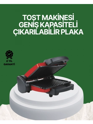 ® 2000 Watt Teflon Tost Makinesi – Geniş Plaka, Ayarlanabilir Isı, Kolay Temizlik