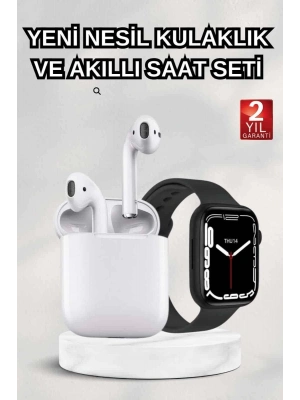 ® 2025 Model Akıllı Saat ve 2.Nesil TWS Bluetooth Kulaklık ANC Özelliği Amoled Ekran