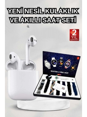 ® 2025 Model Akıllı Saat ve 2.Nesil TWS Bluetooth Kulaklık Yüksek Ses Kaliteli