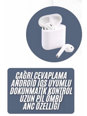 ® 2025 Model Çağrı Cevaplayabilen Bluetooth Kulaklık Beyaz Dokunmatik Kontrol