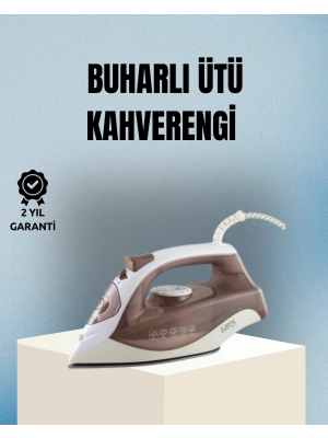 ® 2200 Watt Buharlı Ütü Kahverengi Seramik Taban Şok Buharlı