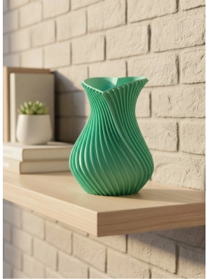 ® 24 cm Turkuaz Kalp Formlu Büyük Boy Vazo Estetik Dekor Ürünü