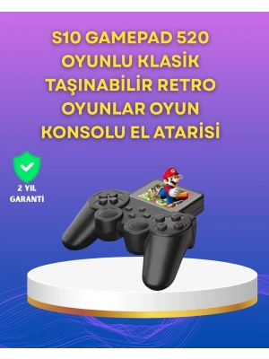 ® 2.4 İnç Ekranlı 500 Oyunlu Taşınabilir Retro Oyun Konsolu, Şarjlı El Tipi Mini