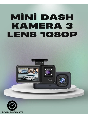 ® 3 Kanallı Araç Kamerası – Full HD 1080P Kayıt, 2” Ekran, Park Gözetimi Desteği