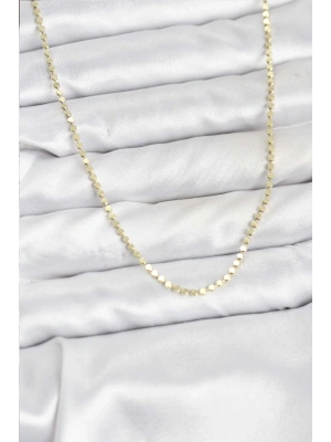 ® 316L Çelik Gold Renk İnce Ezme Zincir Kadın Kolye