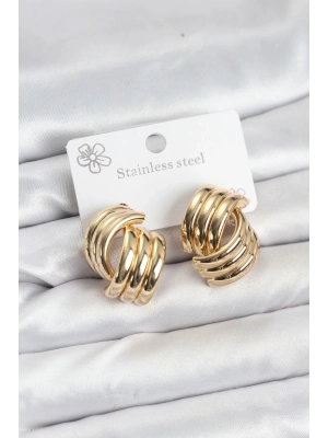 ® 316L Çelik Gold Renk Vintage Kadın Küpe