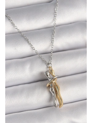 ® 316L Çelik Gümüş Renk Zincir Sarılma Model Kadın Kolye
