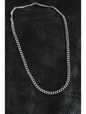 ® 316L Çelik Klasik Zincir Model Gümüş Renk Erkek Kolye