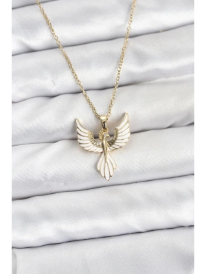 ® 316L Çelik Zincir Gold Renk Anka Kuşu Model Kadın Kolye