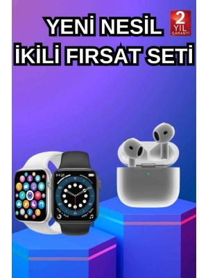 ® 3.Nesil TWS Bluetooth Kulaklık ve Dokunmatik Ekran Akıllı Saat Sesli Görüşme