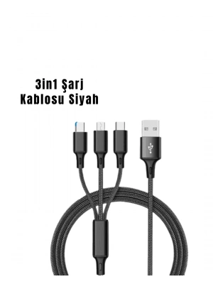 ® 3’ü 1 Arada Hızlı Şarj Kablosu