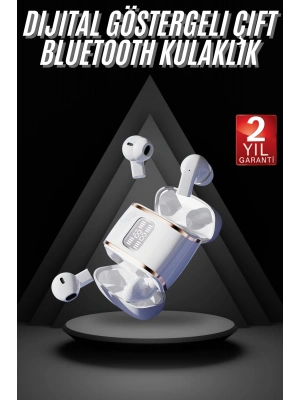 ® 4 Adet Çift Kulaklık Dijital Göstergeli Yüksek Ses Kaliteli Bluetooth Kulaklık