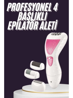 ® 4 Başlıklı Lazer Öncesi Kısaltma Epilasyon Aleti Epilatör Çok Amaçlı
