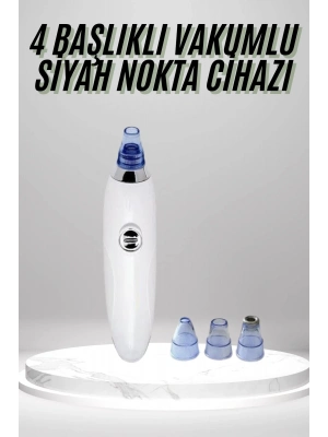 ® 4 Başlıklı Pilli Vakumlu Siyah Nokta Temizleyici Akne Ve Sivilce Önleyici