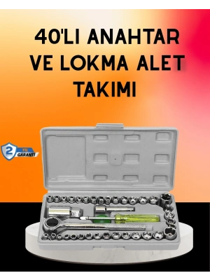 ® 40 Parça Cırcır Lokma Anahtar Seti Profesyonel Kullanım