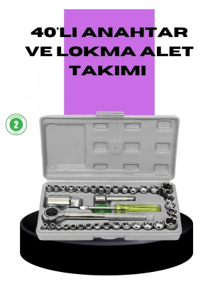 ® 40 Parça Lokma Anahtar Seti Ayna Yüzey Karbon Çelik Dayanıklı Tamir Takımı