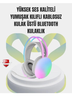 ® 40mm Sürücülü RGB Kablosuz Kulaklık – Oyun ve Müzik için