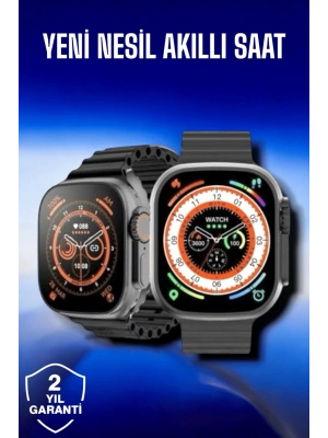 ® 45 MM Gri Kasa Ultra Akıllı Saat Sesli Görüşme, Sağlık Takibi, Suya Dayanıklı