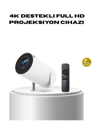 ® 4K Destekli Full HD Projeksiyon Cihazı – 130 inç Geniş Ekran, WiFi ve HDMI Bağlantılı