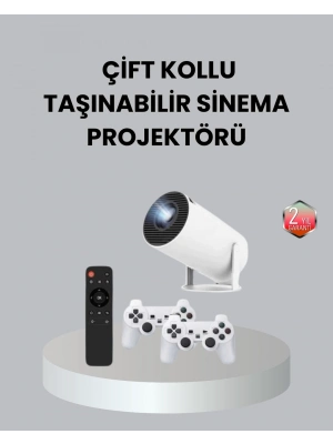 ® 4K Wi-Fi 6 Projeksiyon Cihazı – 10.000+ Oyun Desteği, Kablosuz Bağlantı ve Çoklu Giriş Portları