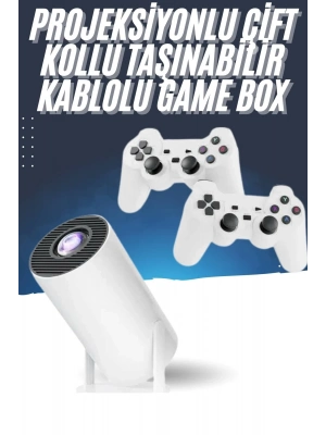® 4K Wireless Çift Kollu Kumandalı Oyun Projeksiyonu Retro Video Oyunu