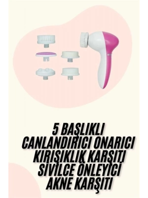 ® 5 Başlıklı Titreşimli Cilt Temizleme Seti Canlandırıcı ve Onarıcı