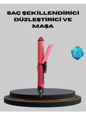® 5 Kademeli Seramik Saç Düzleştirici – Düz ve Kıvırcık Mod, 26 mm Plaka, Profesyonel Saç Şekillendirme
