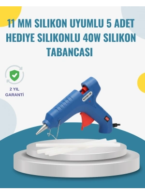® 5 Silikon Hediyeli 40W Sıcak Silikon Tabancası Pratik Güçlü Kullanım