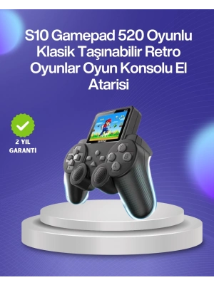 ® 500 Oyunlu Nostaljik El Tipi Oyun Konsolu, Taşınabilir Şarjlı Cihaz, Renkli Ekran ve TV Destekli