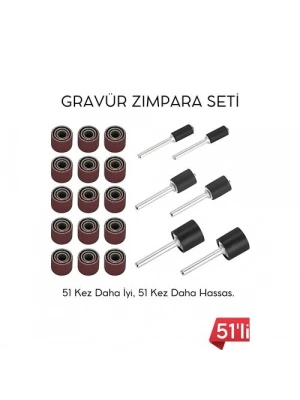 ® 51li Mini Zımpara Gravür Seti Dremel Ucu: Profesyonel Taşlama, Parlatma ve Şekillendirme Aleti