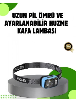 53 Modlu Süper Parlak LED Kafa Lambası Type C Şarjlı Güç Göstergeli