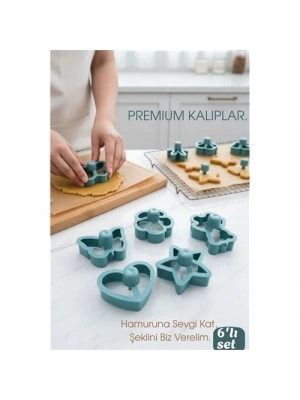 ® 6lı Tasarım Kurabiye Kalıbı Seti