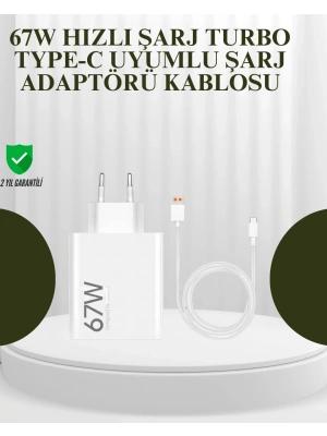 ® 67W Güçlü Şarj Adaptörü ve Turbo Kablo Uzun Ömürlü Dayanıklı Tasarım