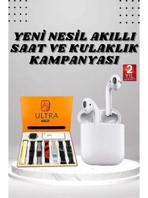 ® 7 Kordonlu Akıllı Saat Ve 2.Nesil Kulaklık Yüksek Ses Kaliteli Uzun Pil Ömrü