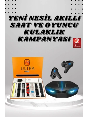® 7 Kordonlu Akıllı Saat Ve Oyuncu Kulaklığı ANC Özelliği Kulak İçi Mikrofonlu Sesli Görüşme