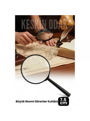 ® 7.5 cm Optik Lensli El Tipi Büyüteç | Profesyonel Okuma, Hobi, Koleksiyon Merceği